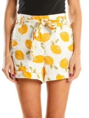 Lemon Print LOFT Linen Shorts